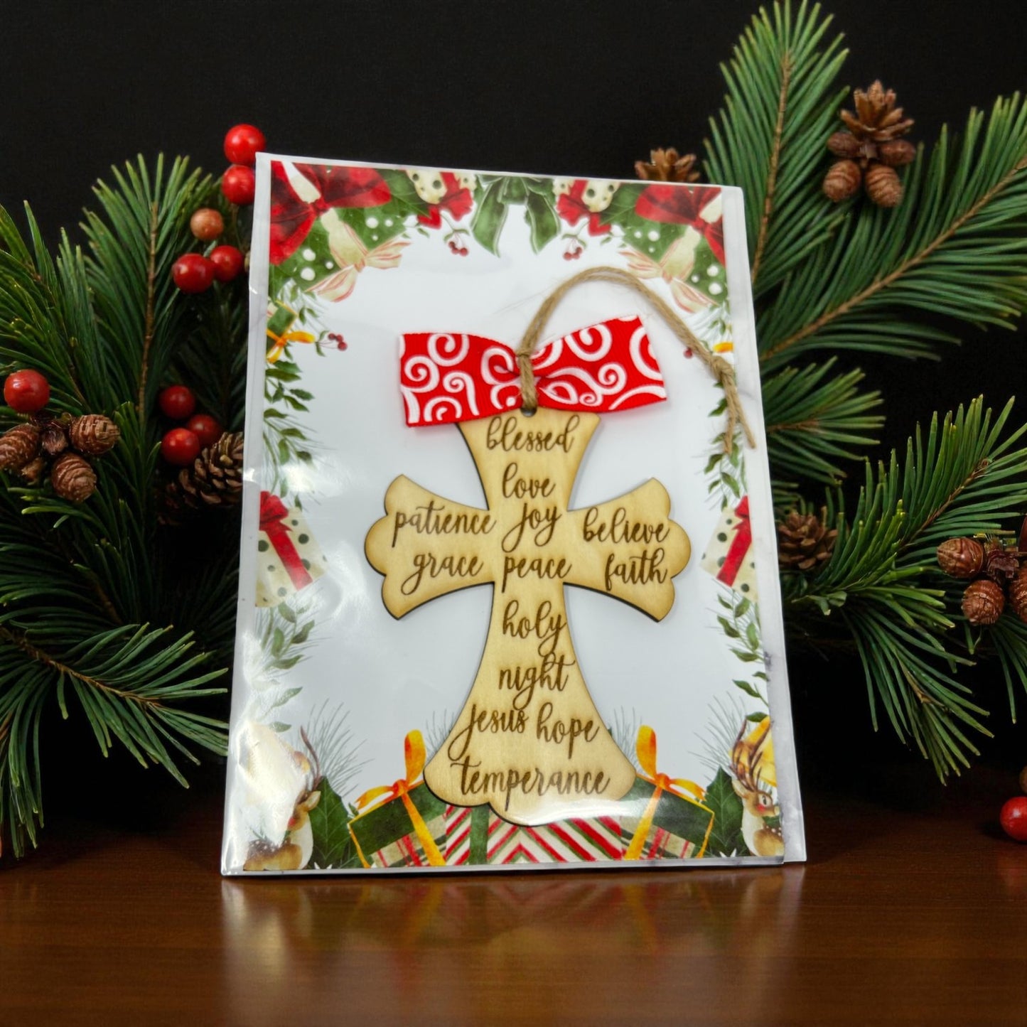 Wooden Cross Ornament