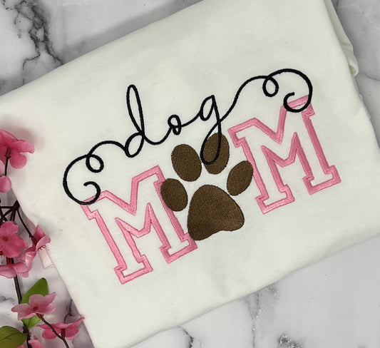 Dog Mom Embroidered Shirt
