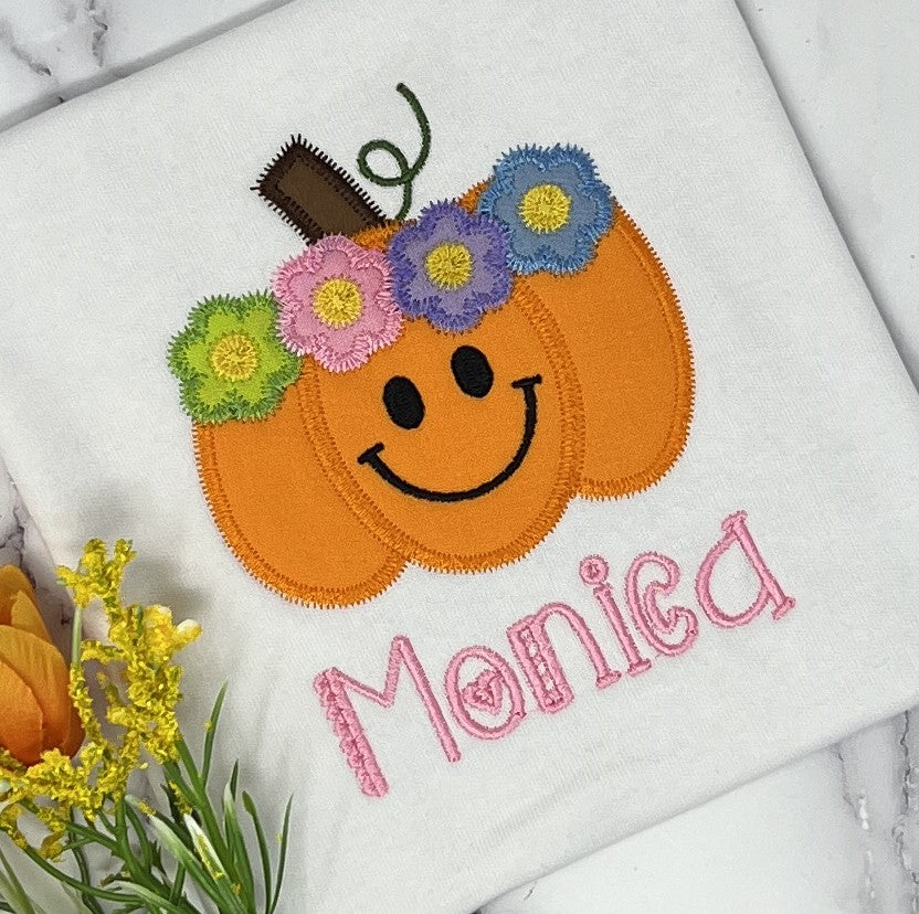 Floral Girl Pumpkin Shirt