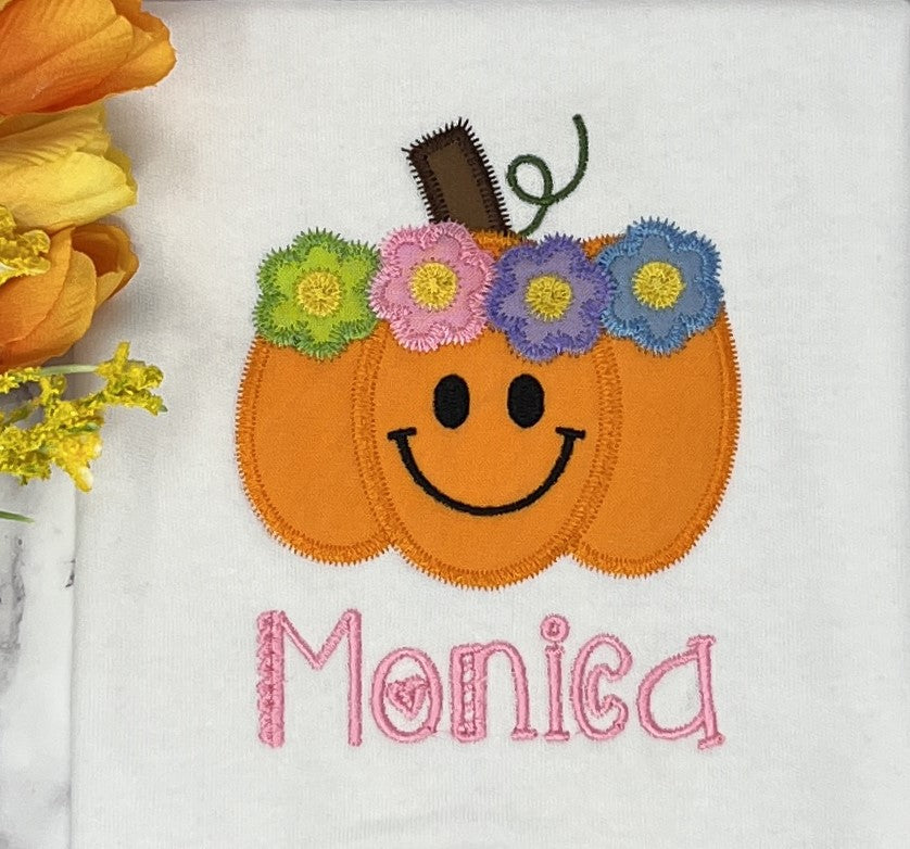 Floral Girl Pumpkin Shirt