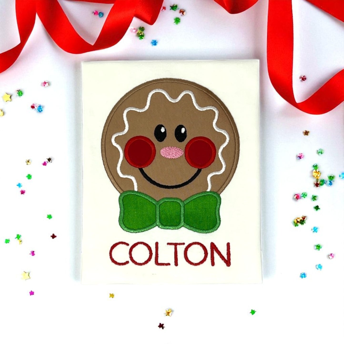 Gingerbread Embroidered Boy Shirt