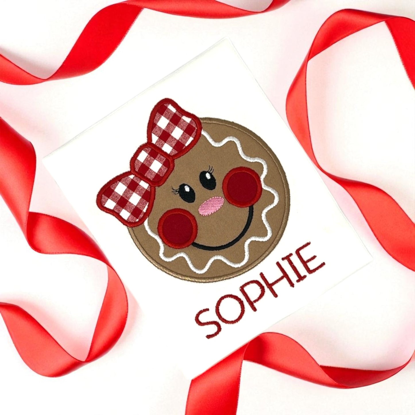 Gingerbread Embroidered Girl Shirt