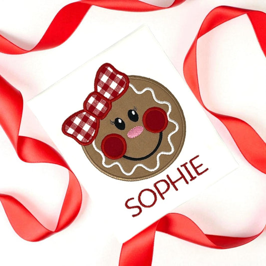 Gingerbread Embroidered Girl Shirt