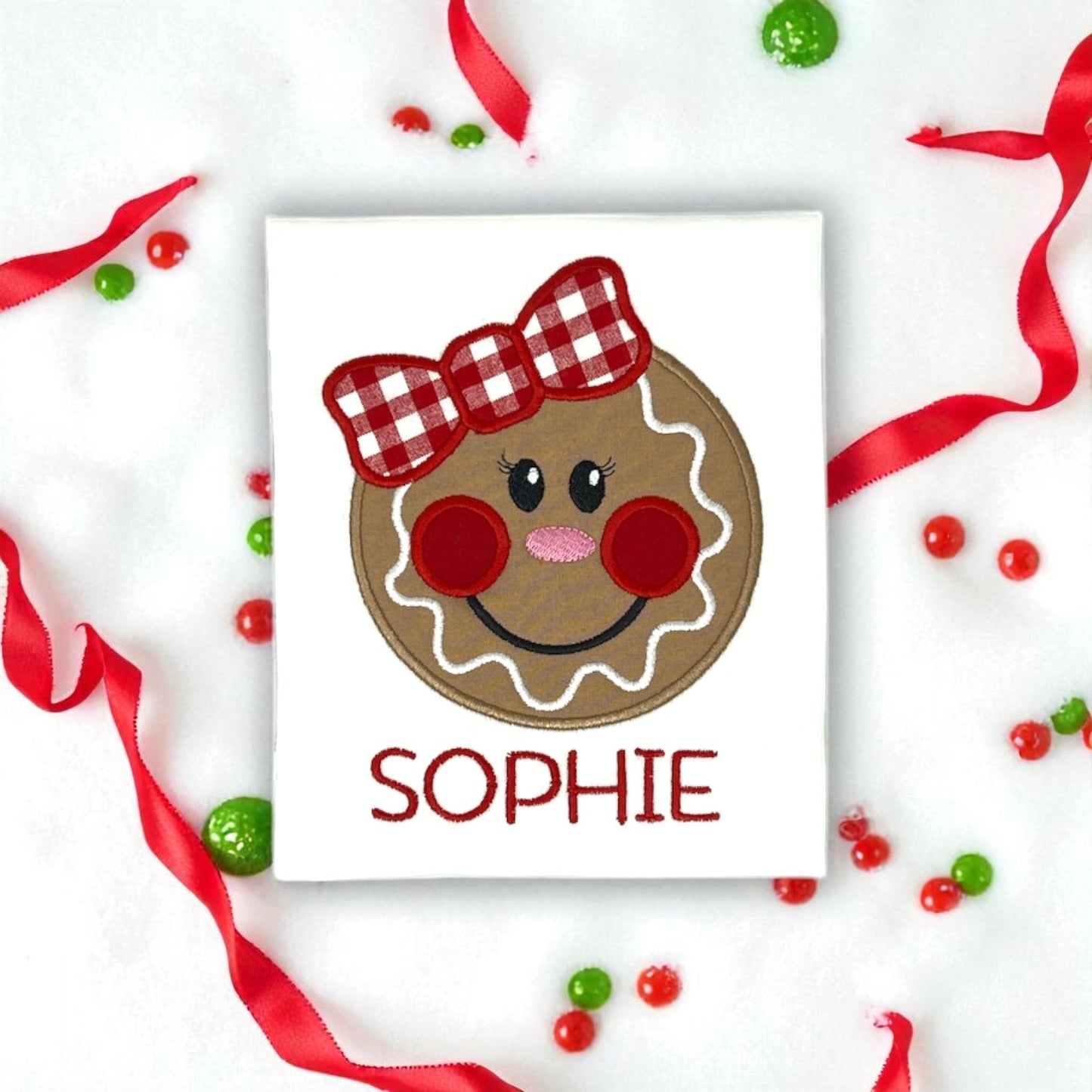 Gingerbread Embroidered Girl Shirt