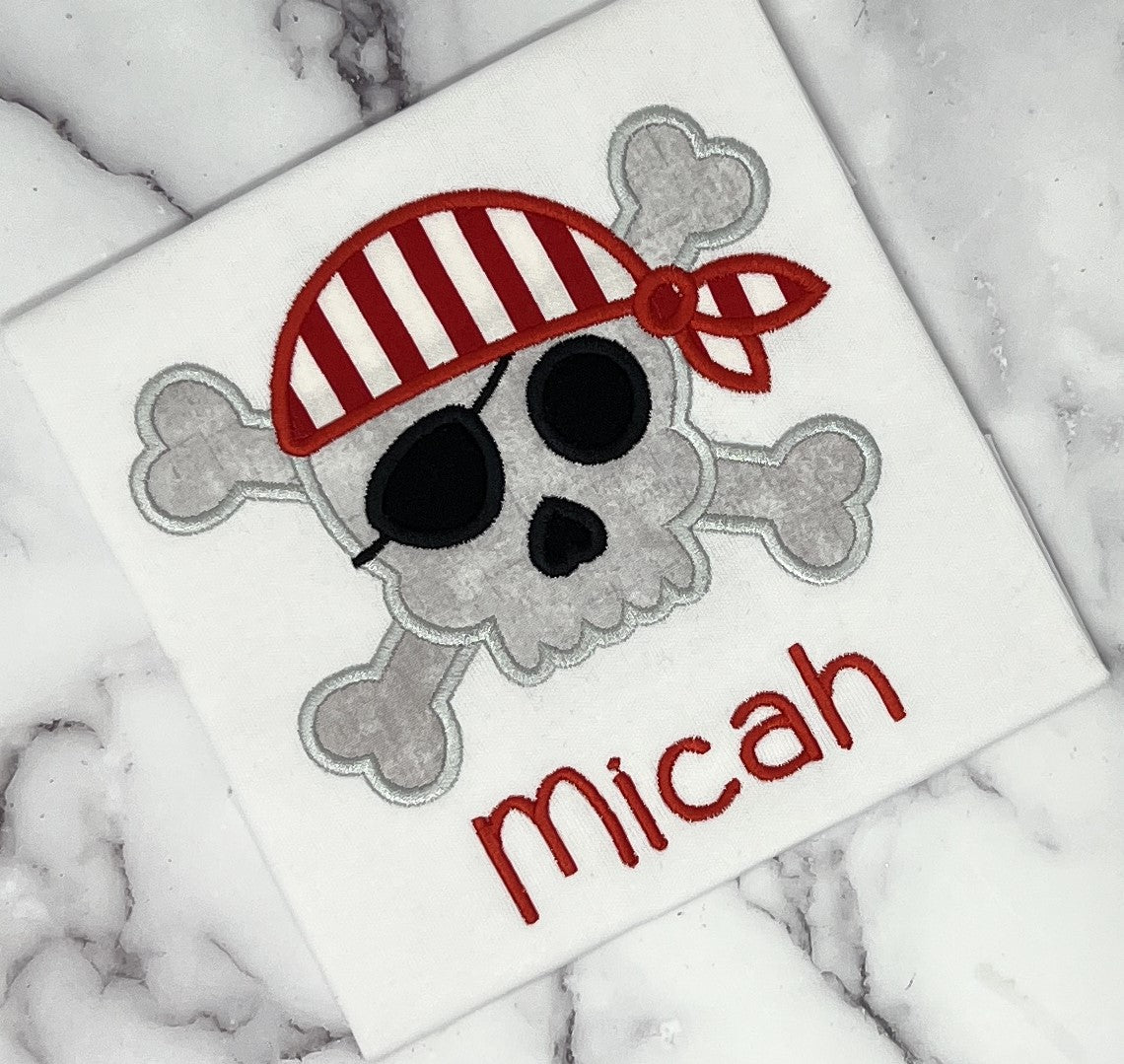 Halloween Embroidered Pirate Shirt