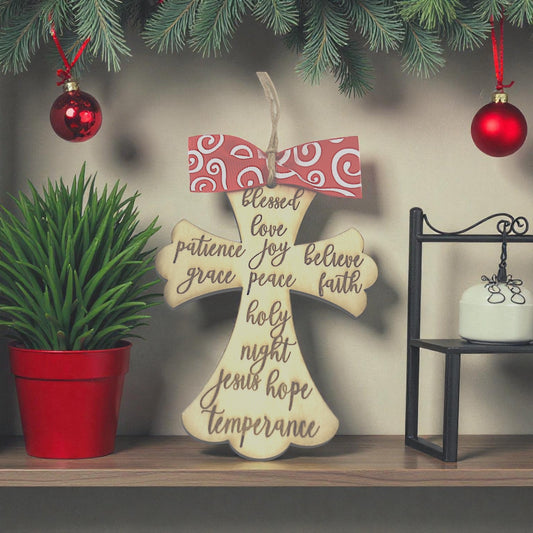 Wooden Cross Ornament