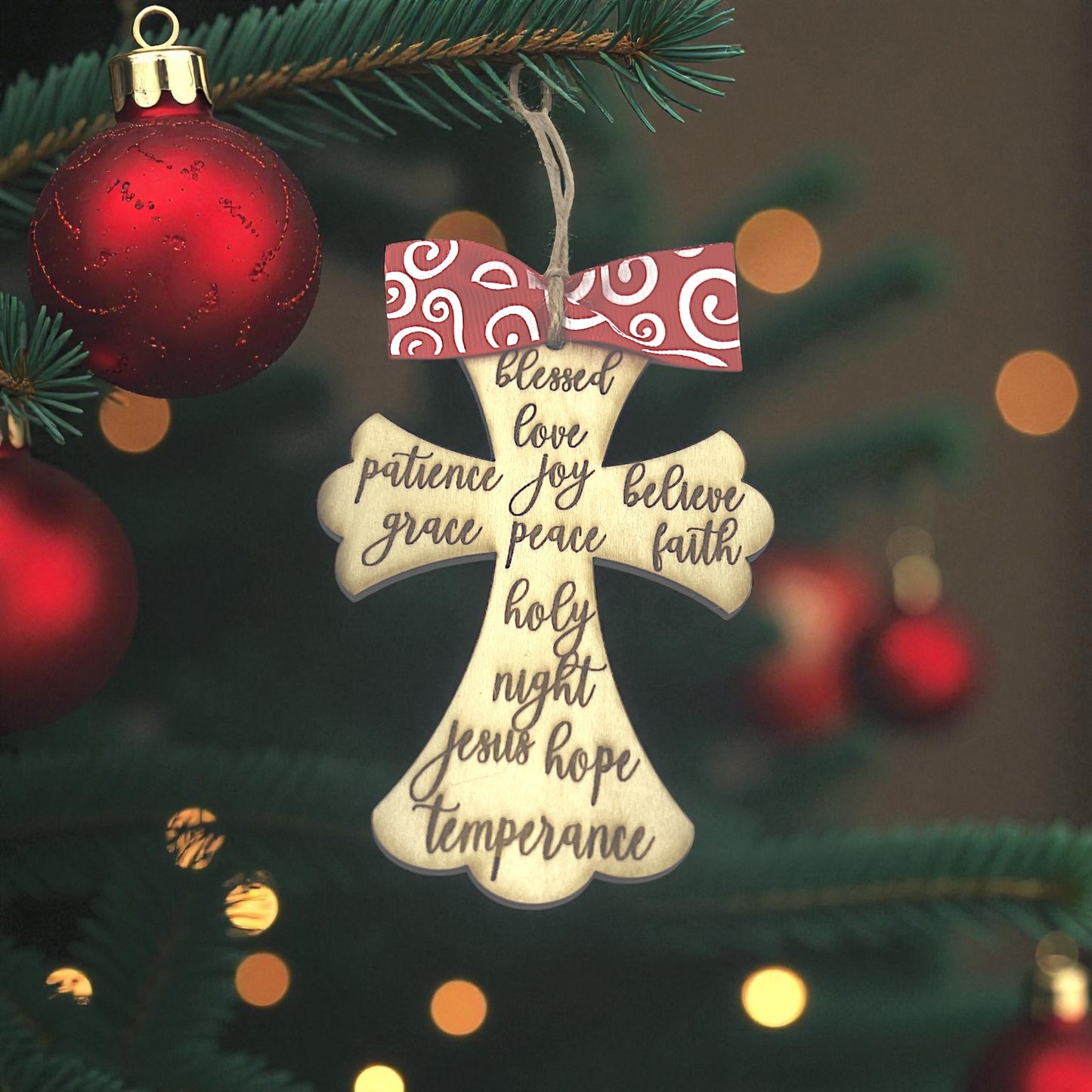 Wooden Cross Ornament